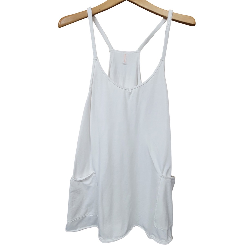 Free People FP Movement Hot Shot Mini Dress White Activewear Relaxed Fit Large